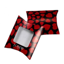 Pillow shape multi color printed custom logo gift/jewelry packaging paper box with window